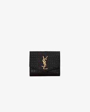 Saint Laurent Uptown Compact Wallet - White