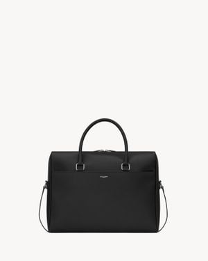 Saint Laurent Duffle Porte-Documents En Cuir Embossé Grain De Poudre - Noir