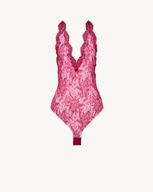 Saint Laurent Body Dos Nu En Dentelle Silicone - Rose