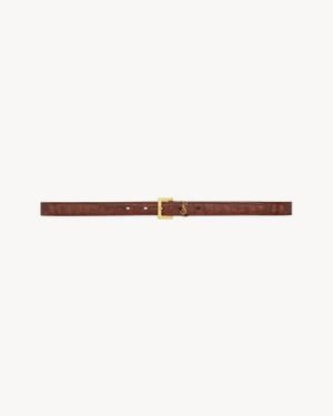 Saint Laurent Saint Laone Sizerent Cassandre Thin Belt - Natural