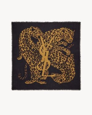 Saint Laurent Sciarpa Quadrata Cassandre - Nero