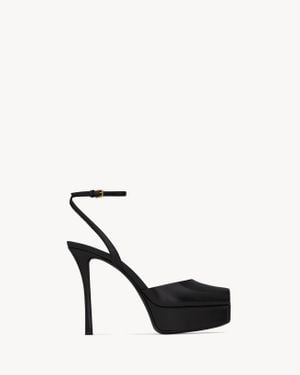 Saint Laurent ラ・スキャンダル プラットフォームサンダル （スムースレザー） ブラック