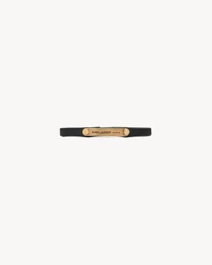 Saint Laurent Bracciale Con Placca Id - Nero