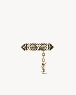 Saint Laurent Crystal Pyramid Bracelet - White
