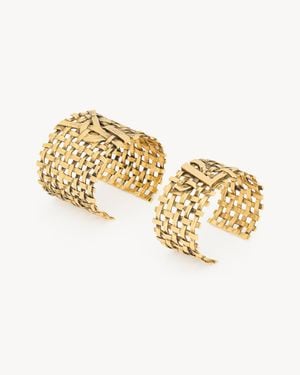Saint Laurent Cassandre Woven Cuff - Metallic