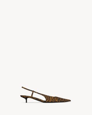 Saint Laurent Secret Slingback Pumps - Natural