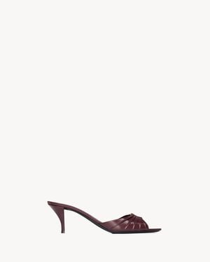 Saint Laurent "Babylone 60Mm" Heeled Mule - Natural
