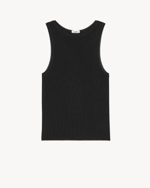 Saint Laurent Ribbed Knit Tank Top - Multicolor