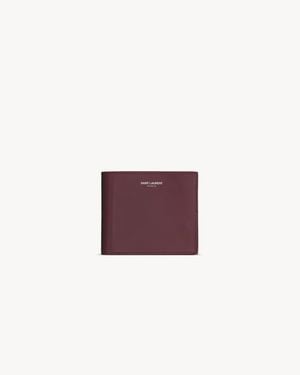Saint Laurent Calfskin East/West Wallet - Purple