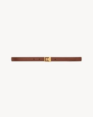Saint Laurent La 66 Thin Belt - Natural