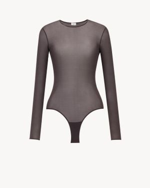Saint Laurent Crewneck Bodysuit - Grey