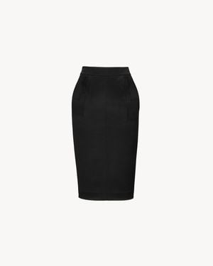 Saint Laurent Cassandre Pencil Skirt - Black
