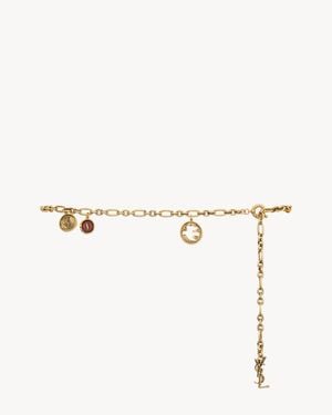 Saint Laurent Cassandre Ceinture Chaîne À Charms En Métal Et Émail - Neutre