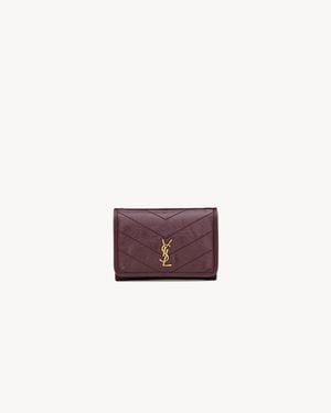 Saint Laurent Niki Slim Tri-Fold Wallet - Purple