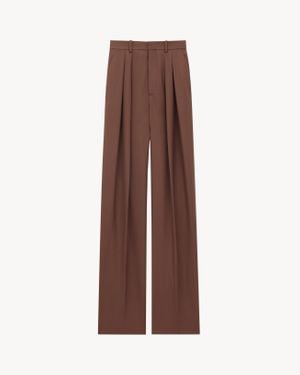 Saint Laurent Wide-Leg Trousers - Brown