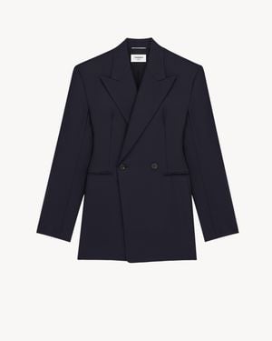 Saint Laurent Double-Breasted Jacket - Blue