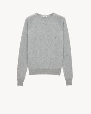 Saint Laurent Pull Cassandre En Cachemire - Gris