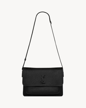 Saint Laurent ニキ メッセンジャー（グレインレザー） ブラック - ホワイト