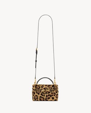 Saint Laurent Gaby Vanity Bag En Cuir Effet Pony Leopard Ambre - Neutre