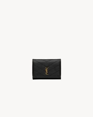 Saint Laurent Niki Slim Tri-Fold Wallet - White
