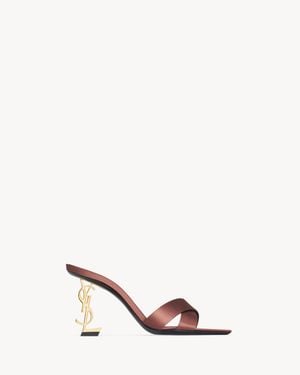 Saint Laurent Opyum 85 San Raso R/Light Bro Sandal - Brown