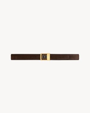 Saint Laurent La 66 Buckle Belt - White