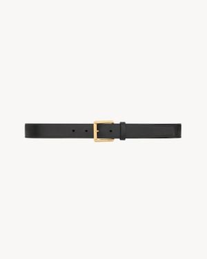 Saint Laurent Rectangular Buckle Belt - White