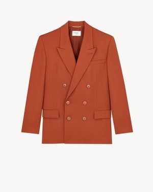 Saint Laurent Double-Breasted Jacket - Orange