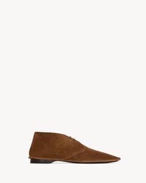Saint Laurent Valentin Desert Boots En Suède Ambre - Marron