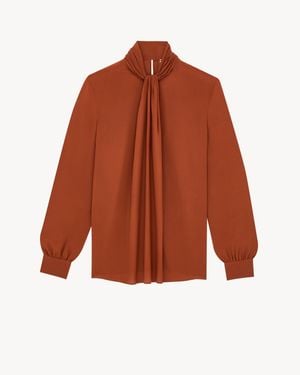 Saint Laurent Ascot Blouse - Brown
