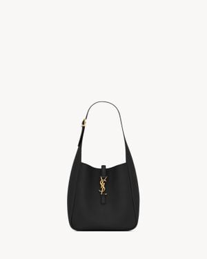 Saint Laurent Le 5 à 7 piccola e morbida in pelle martellata - Nero