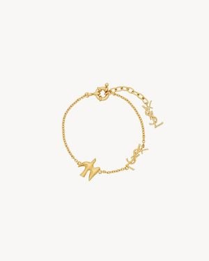 Saint Laurent Cassandre Bracelet Colombe En Métal - Métallisé