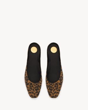Saint Laurent Lido Slip-On En Gros-Grain Léopard - Noir