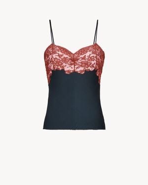 Saint Laurent Laced Camisole - Blue