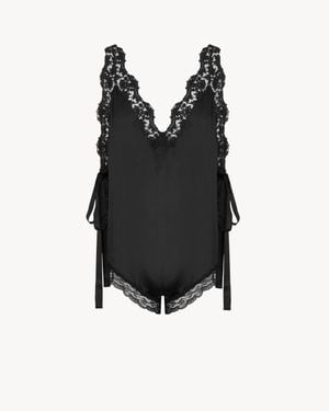 Saint Laurent Laced Romper - Black