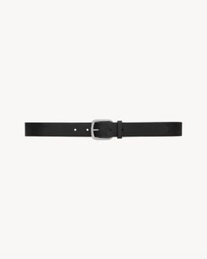 Saint Laurent Ceinture À Boucle Rectangulaire En Cuir - Neutre