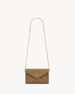 Saint Laurent Cassandre Small Chain Clutch - White