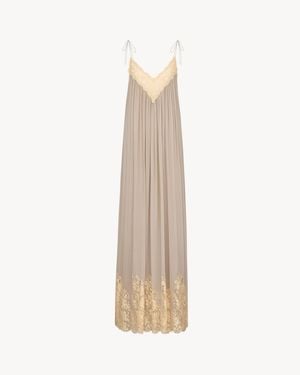 Saint Laurent Gathered Dress - White