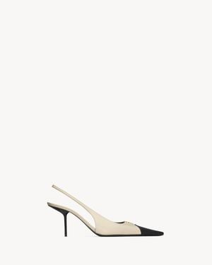 Saint Laurent Babylone Breteuil Slingback Pumps - Natural