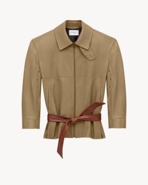 Saint Laurent Giacca Con Cintura - Neutro