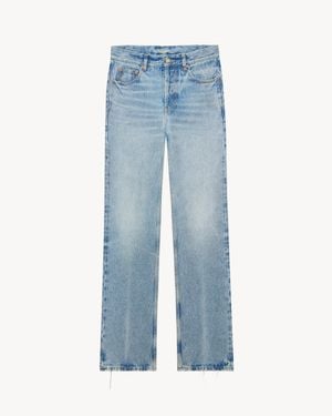 Saint Laurent Nico Low-Rise Straight Jeans - Blue