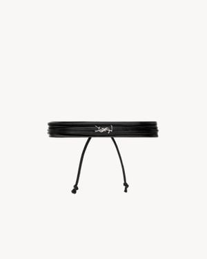 Saint Laurent Cassandre Bracelet Multitour En Cuir - Multicolore