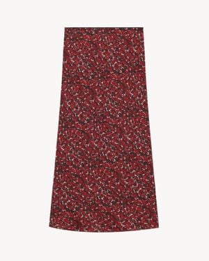 Saint Laurent Midi Skirt - Red