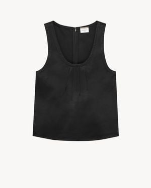 SAINT LAURENT ブラック 星刺繍 タンクトップ CASSANDRE TANK TOP in Black | Saint Laurent | YSL EN-EN