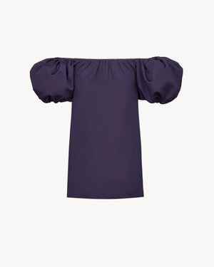 Saint Laurent Puff-Sleeve Mini Dress - Blue