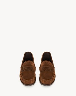 Saint Laurent Laurent Mocassins En Suède - Marron