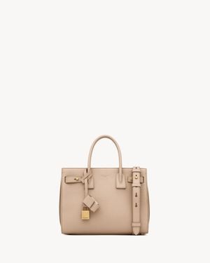Saint Laurent Sac De Jour Souple En Cuir Grainé - Neutre