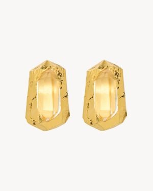 Saint Laurent Pitted Earrings - Metallic