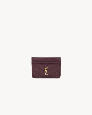 Saint Laurent Saint Laone Sizerent ニキ カードケース（ヴィンテージレザー） - パープル