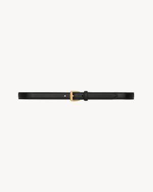 Saint Laurent Trapezoid Thin Belt - Natural